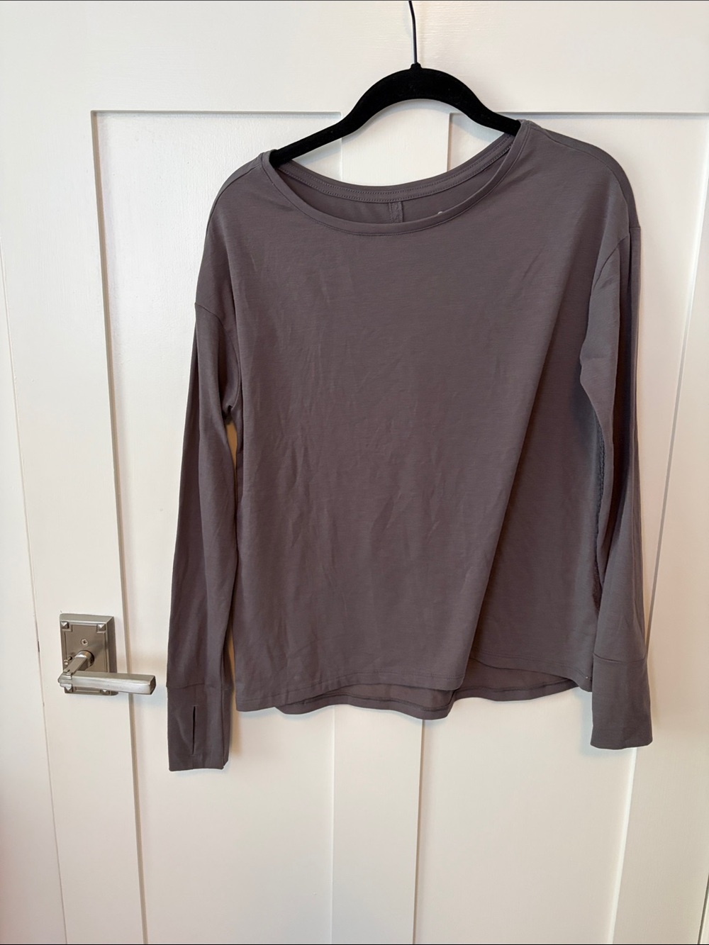Athleta Long Sleeve Crewneck Top - Gray